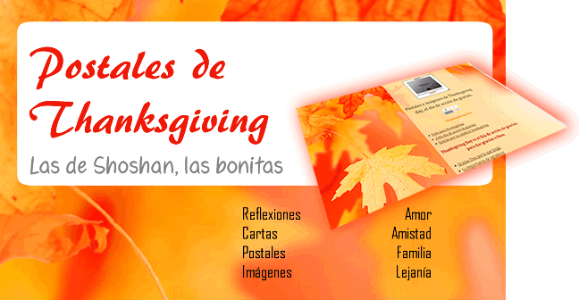 Postales de Thanksgiving, acción de gracias