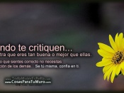 Cuando te critiquen...